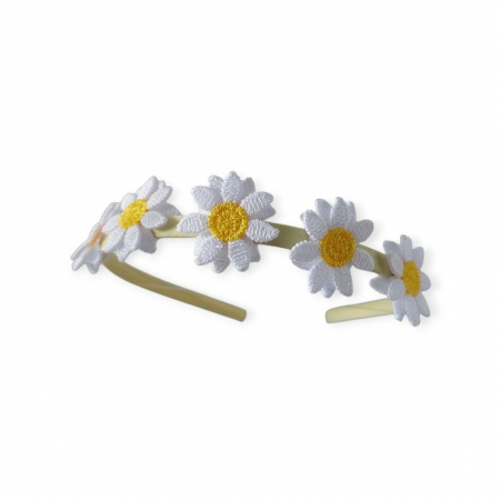 Cordelute par - Cordeluta cu Margarete Mici Albe Handmade Accesoriu Natural si Delicat