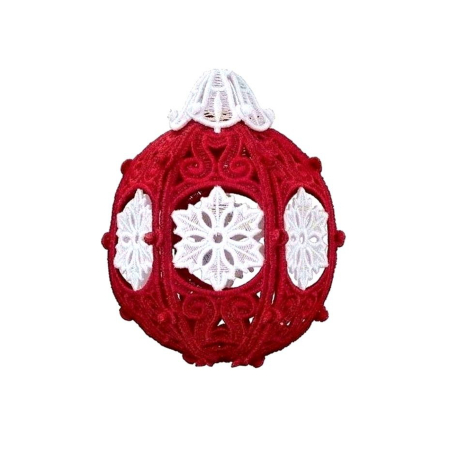 Diverse - Globulet 3D Rosu cu Fulgi Albi