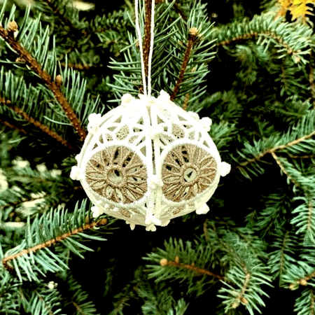 Diverse - Globulet Alb cu Auriu Metalic