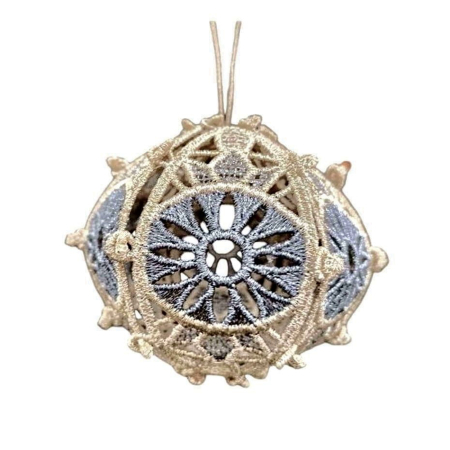 Diverse - Globulet Brodat 3D Auriu si Argintiu