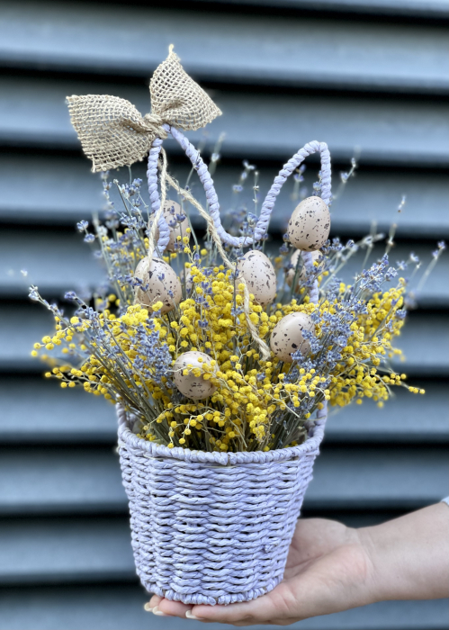 Aranjament din flori uscate cu mimosa si lavanda [5]