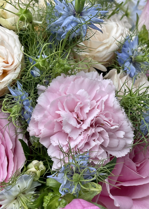 Buchet de mireasa / nasa in culori pastel roz bleu [4]