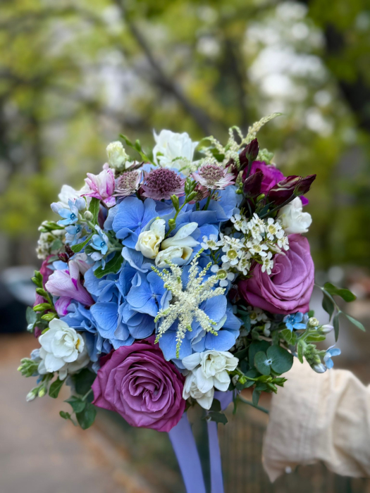 Buchet Hortensie Albastra – mireasă/nașă [2]