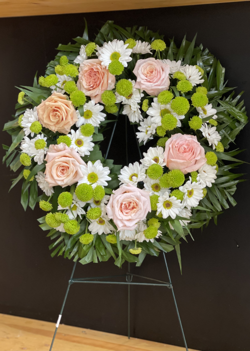 Coroana funerara cu trandafiri roz [6]