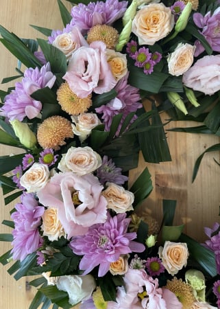 Coroana funerara mov cu portocaliu Amintiri [4]