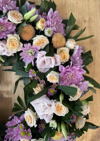 Coroana funerara mov cu portocaliu Amintiri [6]