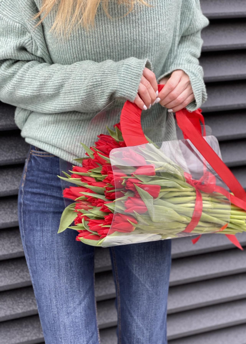 Gentuta transparenta cu lalele rosii "Valentine's Day Style" [3]