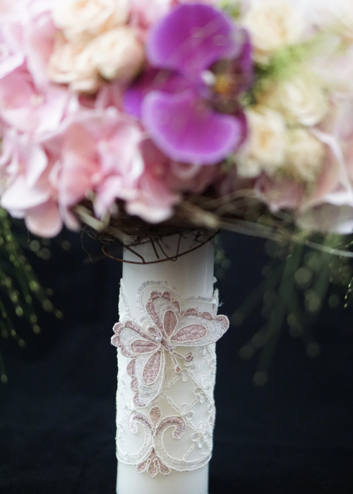 Lumanare de botez cu pene si sclipici Glamour [6]