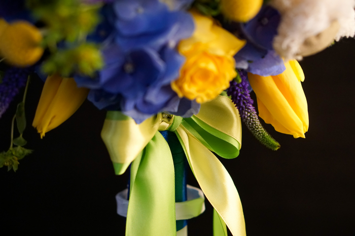 Lumanare galbena cu albastru Zodiac [5]