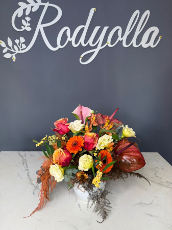 Aranjament in ghiveci alb - Rodyolla [1]