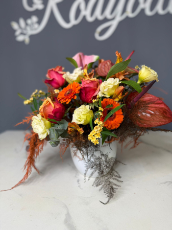 Pentru mine - Aranjament in ghiveci alb - Rodyolla