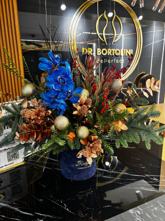 Craciun - Aranjament floral „Royal Blue Noël”