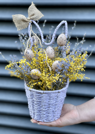 Aranjament din flori uscate cu mimosa si lavanda [3]