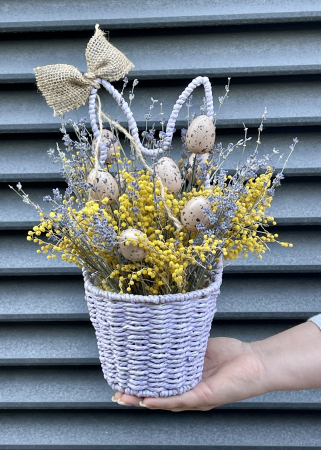 Paste - Aranjament din flori uscate cu mimosa si lavanda