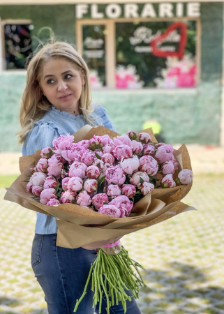 buchet urias de bujori roz [2]