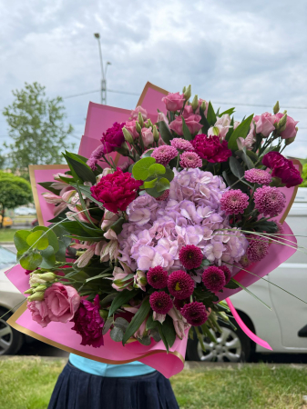 Buchet cu hortensie și flori mov | Rodyolla [1]