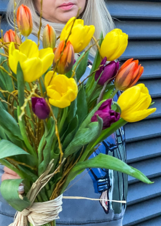 Martisor - Buchet de lalele colorate, combo style