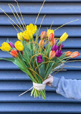 Buchet de lalele colorate, combo style [3]