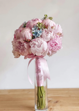 Evenimente - Buchet de mireasa cu bujori roz pastel