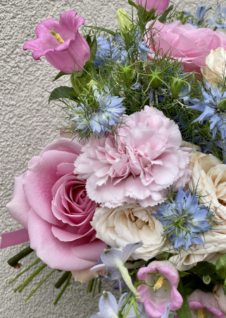 Buchet de mireasa / nasa in culori pastel roz bleu [2]