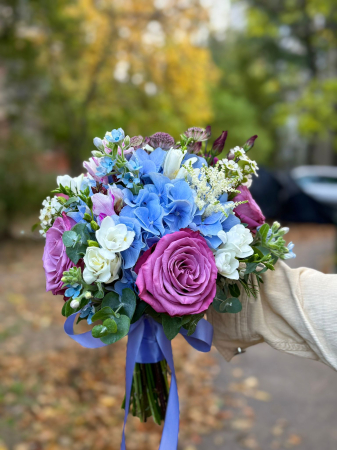 Buchete mireasa & nasa - Buchet Hortensie Albastra – mireasă/nașă