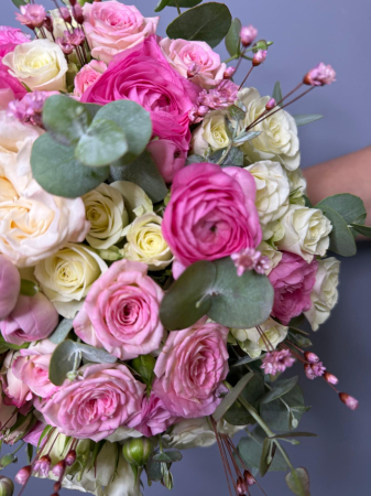 Buchet Roz-Alb de mireasa [2]