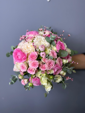 Evenimente - Buchet Roz-Alb de mireasa