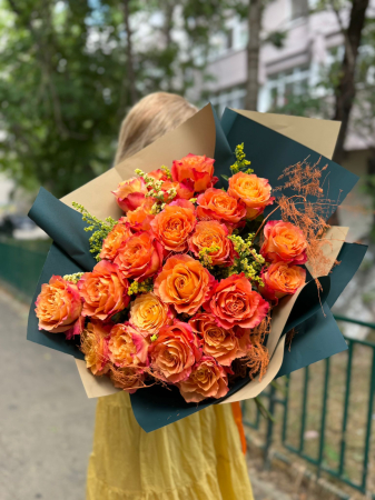 Pentru mine - Buchet Trandafiri Portocalii - Rodyolla