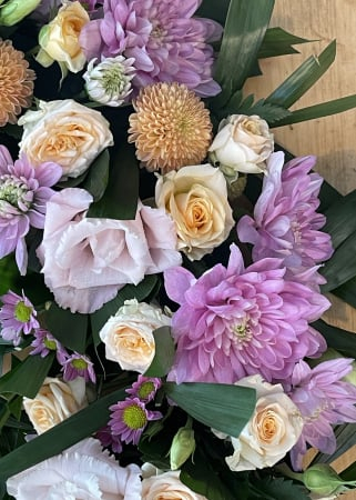 Coroana funerara mov cu portocaliu Amintiri [2]