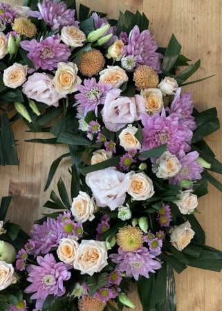 Coroana funerara mov cu portocaliu Amintiri [4]