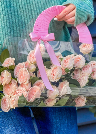 Geanta transparenta cu trandafiri pudrati Peach Fuzz [3]