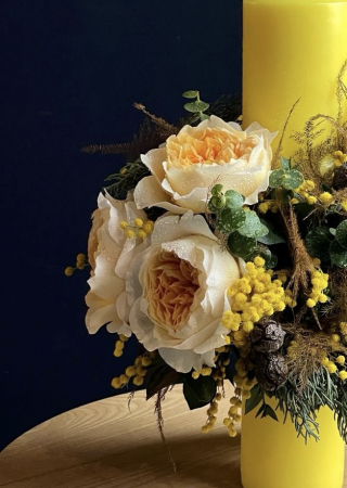 Lumanare de botez cu mimosa Bliss [1]