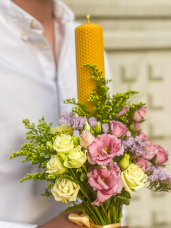 Lumanare de botez unisex Pastel [3]