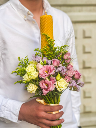 Lumanare de botez unisex Pastel [6]