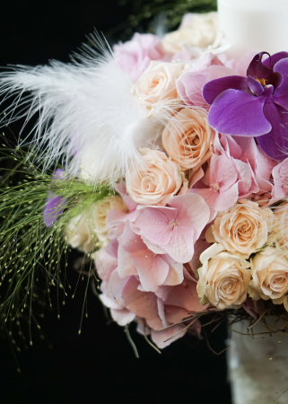 Lumanare de botez cu pene si sclipici Glamour [2]