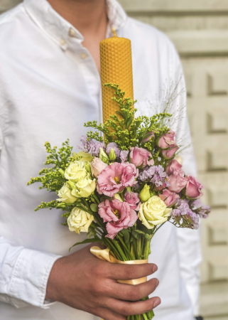 Lumanare de botez unisex Pastel [1]