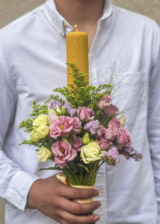 Lumanare de botez unisex Pastel [0]