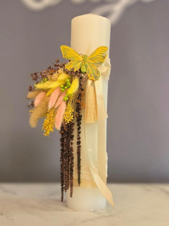 Lumanari nunta/botez - Lumânare decorată cu fluture – Rodyolla