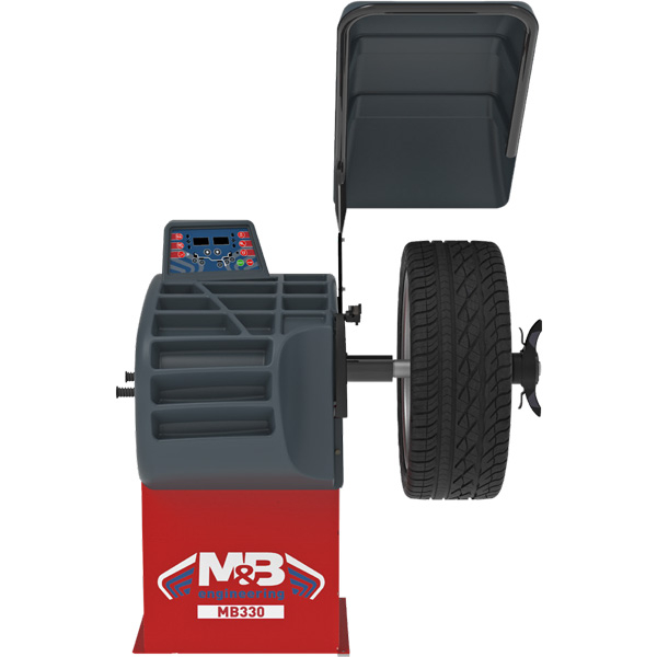 Masina de echilibrat roti digitala cu frana electrica si panou de protectie roata 10"-30" M&B MB330 Italia [2]