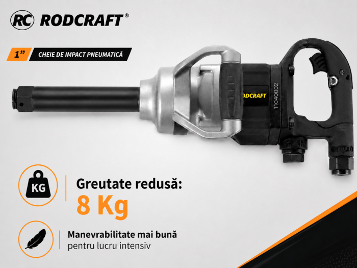 Cheie pneumatică cu impact 1 inch Rodcraft RC2477XI 2900 Nm greutate redusă 8 kg [2]