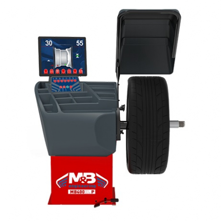 Echipamente service auto si vulcanizari - Masina de echilibrat roti cu blocare pneumatica si panou de protectie roata 10"-30" M&B MB400XL P Italia
