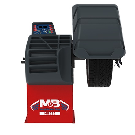 Echipamente service auto si vulcanizari - Masina de echilibrat roti digitala cu frana electrica si panou de protectie roata 10"-30" M&B MB330 Italia