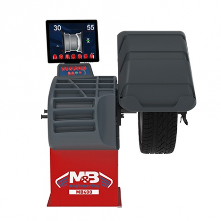 Masini de echilibrat roti Italia - Masina de echilibrat roti video cu frana electrica si panou de protectie roata 10"-30" M&B MB400 Italia