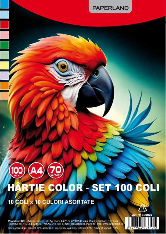 Hartie colorata si de creativitate - PP-HA-1 HARTIE COLOR 70GR 100COLI/SET