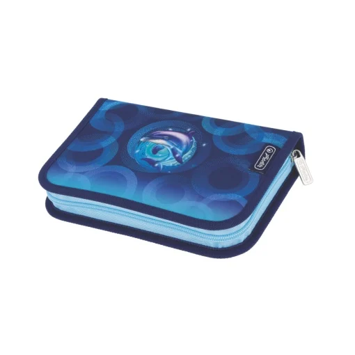 Rechizite scolare - Penar echipat 31 piese 2 clape Dolphin Ride
