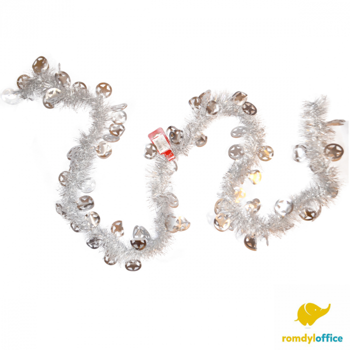 Beteala decorativa argintie 2m Christmas [1]