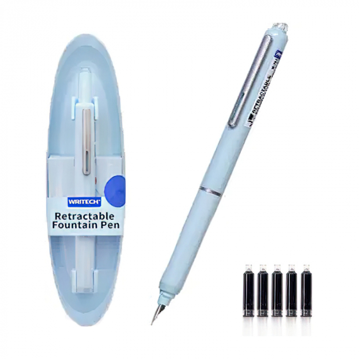 Blister stilou varf fin retractabil Writech Blue [1]