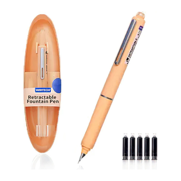 Blister stilou varf fin retractabil Writech Peach [1]