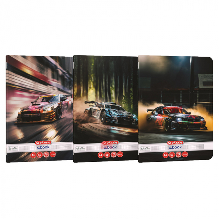 Caiet A4 60 file matematica Race Cars Herlitz [1]