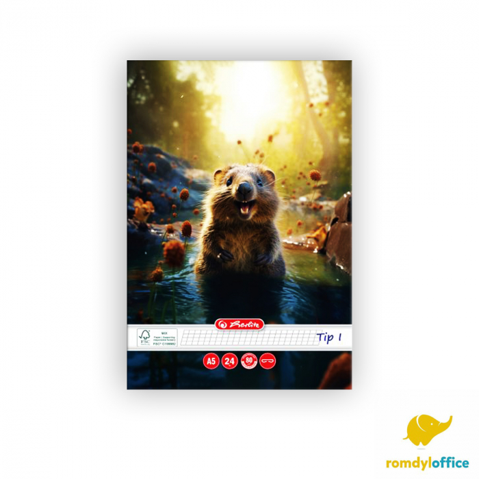 Caiet tip I A5 24 file Funny wild Life Premium 80g [1]